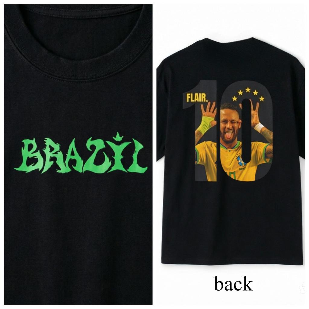 World Cup 2026 Soccer Fan Gift Neymar Brazil Football Number 10 Jersey Tee Abstract Football Legend Shirt