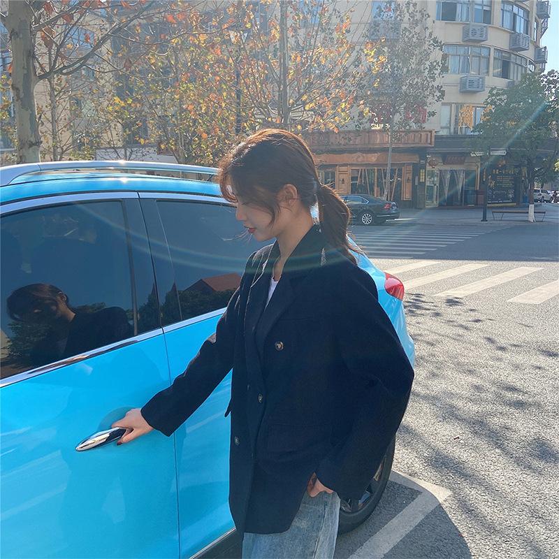 Podzimní dvouřadá manšestrová bunda pro ženy