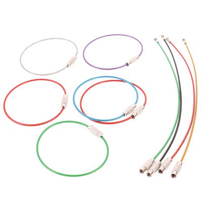 10 Stücke Edelstahl Schlüsselanhänger Seil Draht Kabel Schleife Schraube Lock Gadget Ring