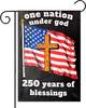 Piemow 250 Years America Garden Ag - 250th Anniversary USA Ag, 12x18 Inch Double-Sided Patriotic Banner for Indoor Outdo