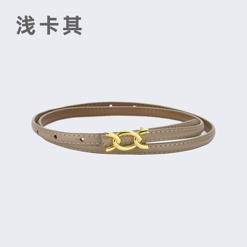 Vier Jahreszeiten Verfügbar Neuer Damen Dünner Gürtel Dekoration Anzug Mantel Mit Kleid, Rindsleder Dünner Gürtel Schlicht Und Modisch