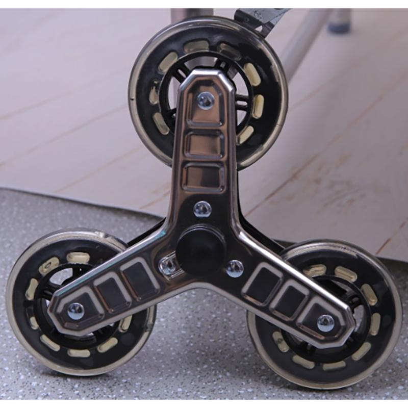 2Pcs Trolley Casters Foldable Shopping Cart Wheel  Stair Climbing Triangular Wheel Sliding Rollers Replacement Casters