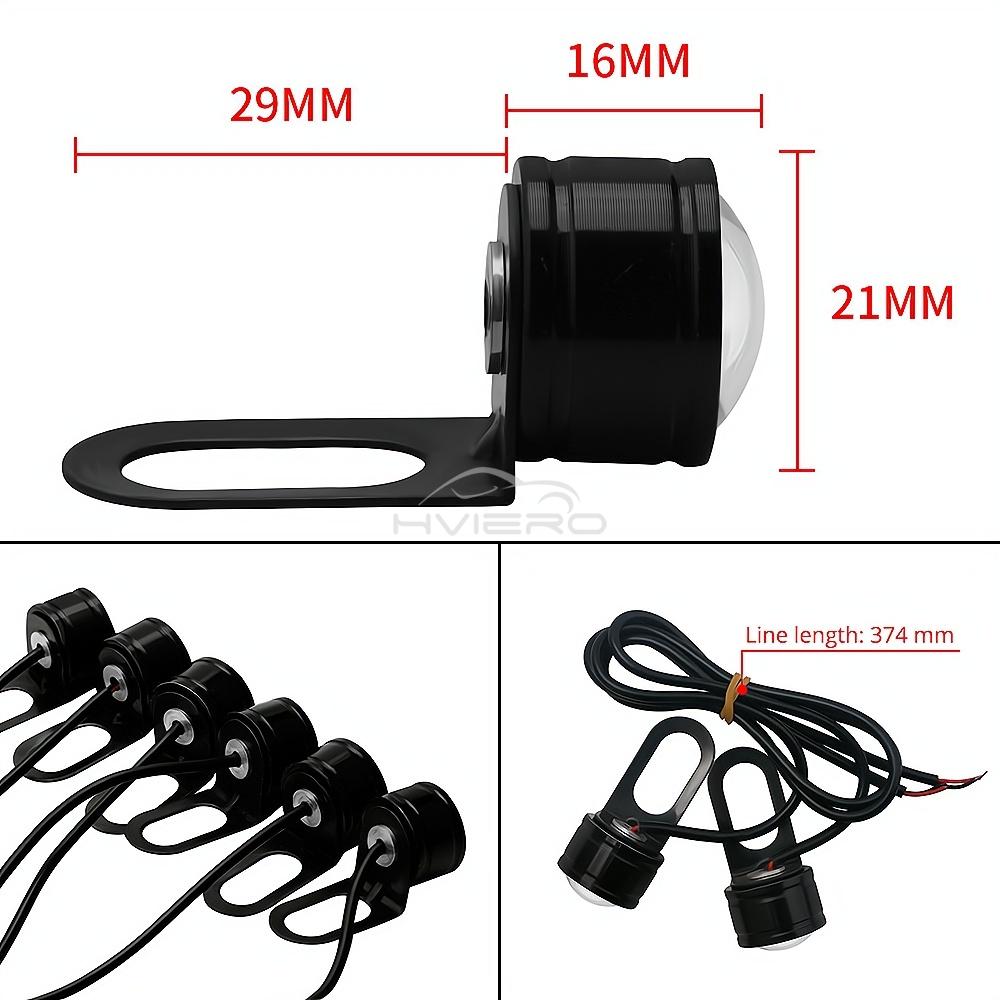 2x 18mm Adlerauge Spiegelblinker Tagfahrlicht Auto Motorrad LED-Birne Blinker Rückfahrlicht Bremslicht Kofferraumlicht Tageslicht Wasserdicht