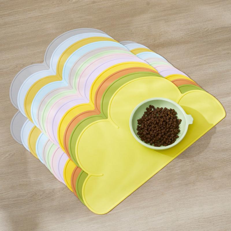 Pet Waterproof Mat Dog Cat Bowl Mat Silicone Non-Slip Pet Feeding Mat Dog Eating Bowl Tray Cushion