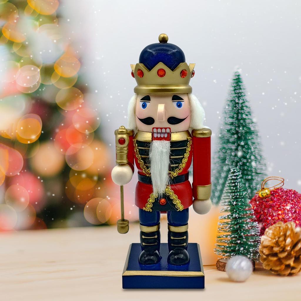 Nutcracker Figurine Ornament Height 23M Traditional Wooden Nutcracker for Xmas Tree Fireplace Scene Layout Festival Living Room