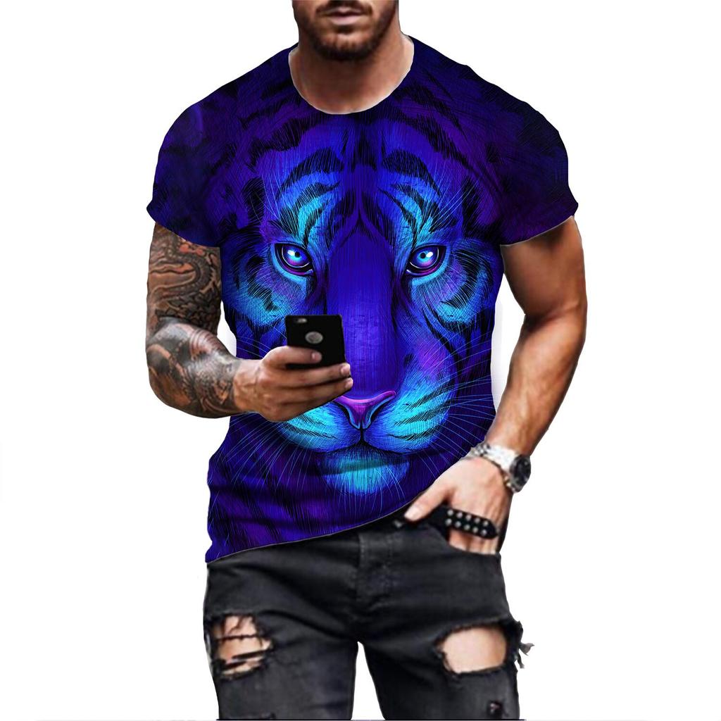 Funny Animal Tiger 3D Printe T Shirt New Loose Tiger Face Short Sleeve Personalized Casual Summer Fashion Tee Shirt Harajuku Top