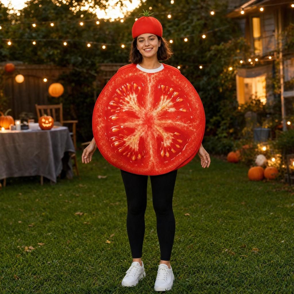 Tomato Costume Halloween with Headpiece Lightweight