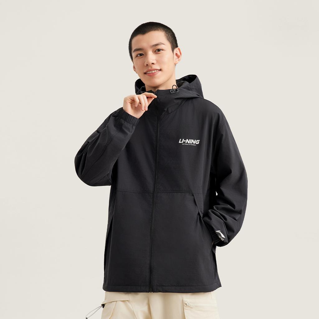 Li Ning Sports Lifestyle Series Fleece Comfortable Warm Simple Hooded Zipper Casual Windbreaker Men outerwear AFDVG11-6