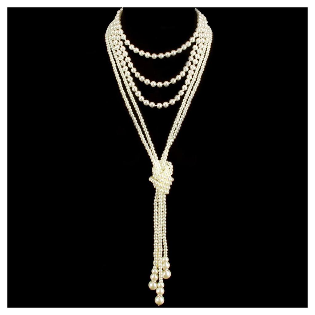 Multi-layer Pearl Necklace Vintage Banquet Sweater Chain