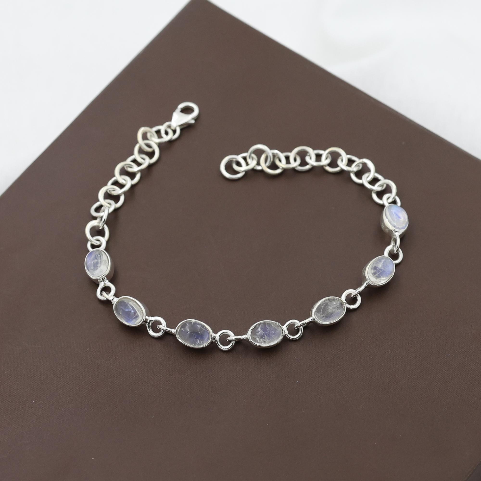 

Серебряный браслет с лунным камнем, Ювелирные изделия ручной работы из стерлингового серебра 925 пробы, Женские украшения, Серебряный браслет, Украшения с натуральными драгоценными камнями, Подарок для нее Ab0544 7 -7.5 белый