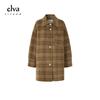 Elva' Island Women's Retro Plaid Wool Coat