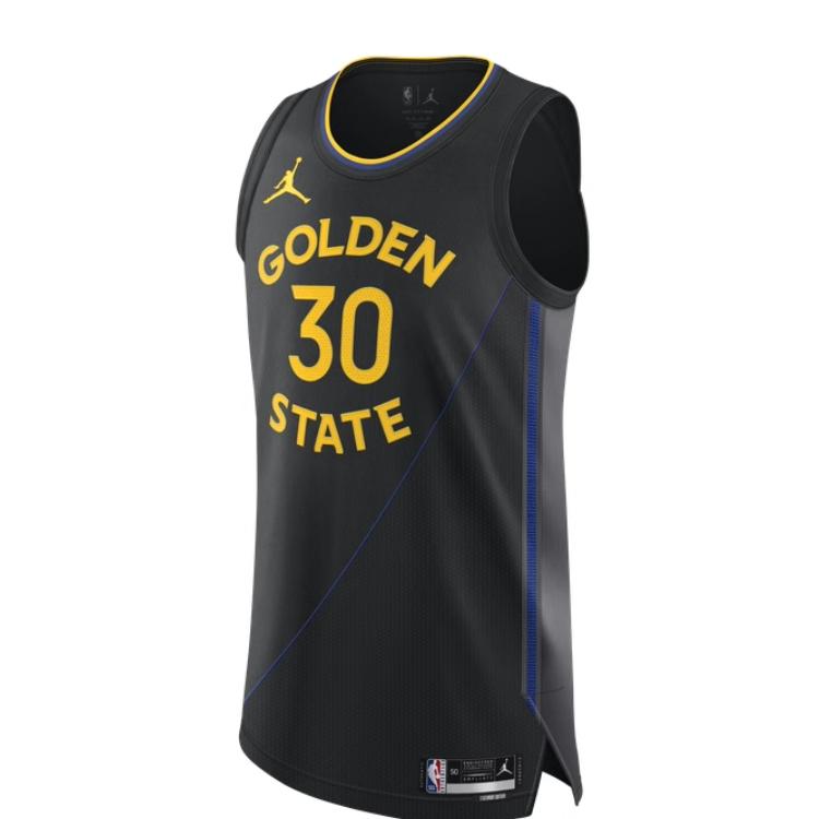 Jordan Golden State Warriors Dri-FIT ADV NBA Authentic Breathable Basketball Jersey Men Jersey Black FQ4743-010