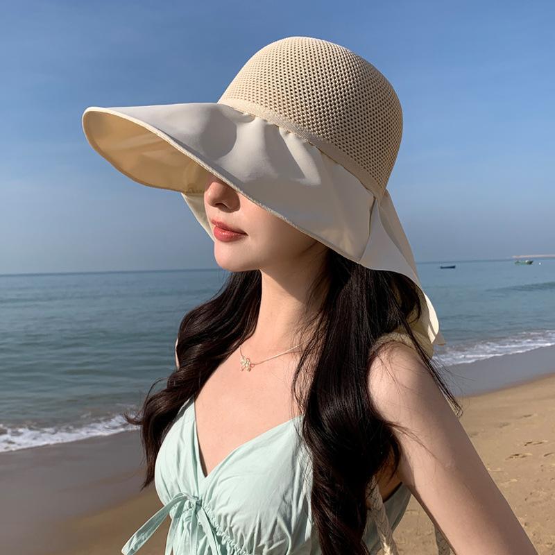 Summer New Hat Women's Summer Travel Sun Protection Sun Hat Casual Versatile Face Protection Sun Hat Ice Silk Shawl Hat