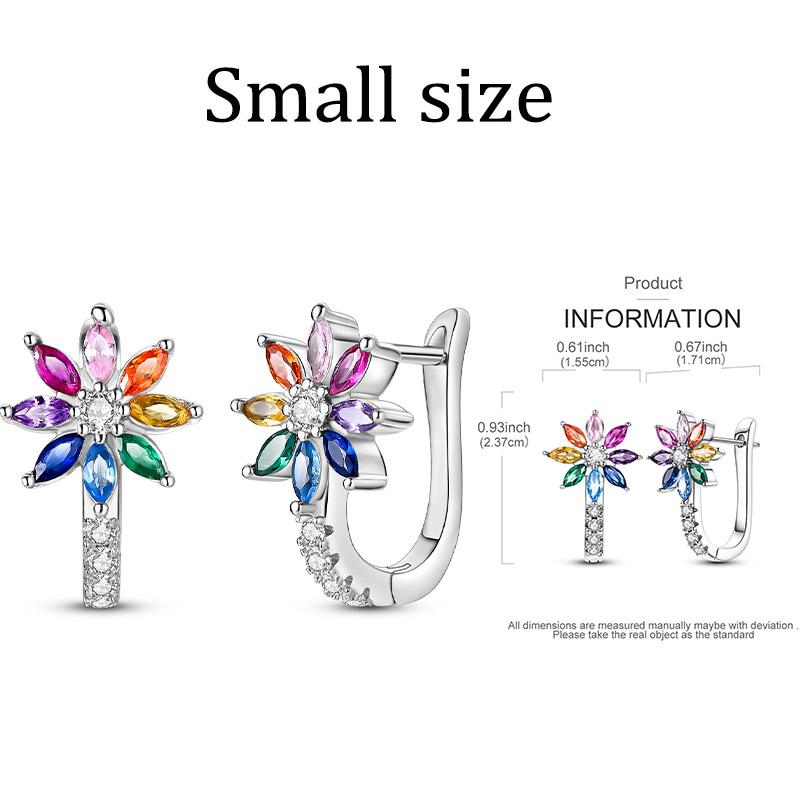 Hoop Earring Copper Original Earring For Woman Star Clover Zircon Pendientes Fine Jewelry