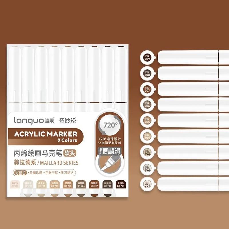 

9 цветов Акриловая краска Арт-маркер Ручка DIY Живопись Рисование Для Карты Керамика Камень Кружка Стекло Ткань Одежда Художественные Принадлежности