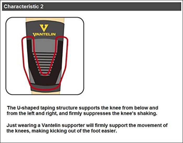 Vantelin Kowa Knee Large 1 piece Support, Size, Black, Ambidextrous,