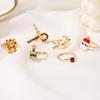 Trendy Metallic Elk Christmas Ring Set - 8 Pieces