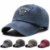 Unisex Distressed Embroidered Cotton Baseball Cap with Soft Brim for Sun Protection