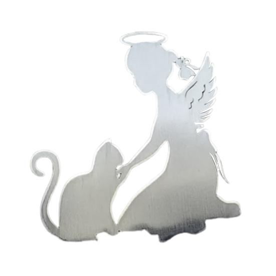 Pet Memorial Garden Stake Guardian Angel with Pet Garden Decor Outdoor Cat Dog Memorial Sign for Pet Owners Yard Art Decoration