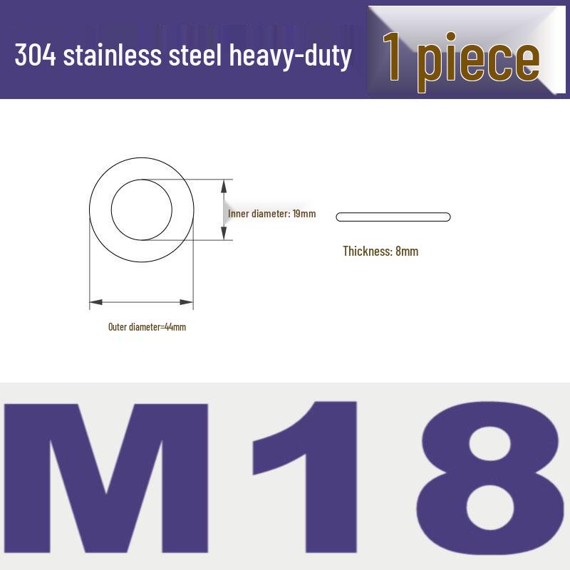 304 Stainless Steel Thickened Flat Washer A145 (M3-M24)