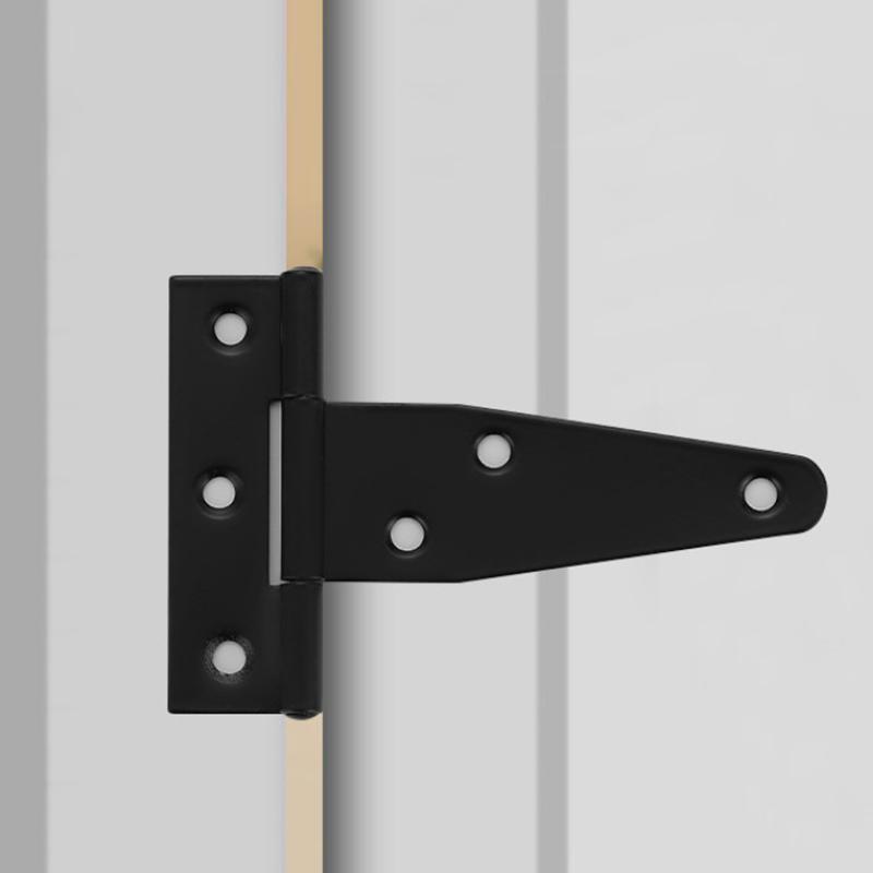 2pcs 3-6 Inches T Shape Iron Hinge Galvanized Door Gate Hardware Hinges Shed Cabinet Barn Room Strap Hinge With Screw