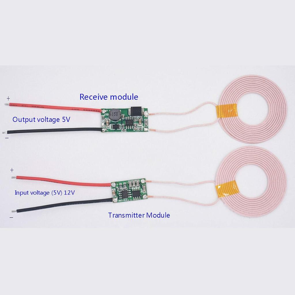 Qi Wireless Charging Module Inductive Charger Transmitter +Receiver Power Supply Module DC 5V 2A (Coil Outer Diameter 43mm)-1 Pair
