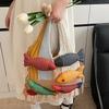 WTEMPO Ethnic-style Crossbody Single Shoulder Bags with Fish Doll Contrast Color Design Versatile Commuting/Shopping Bags Maillard Style Handbag Gifts