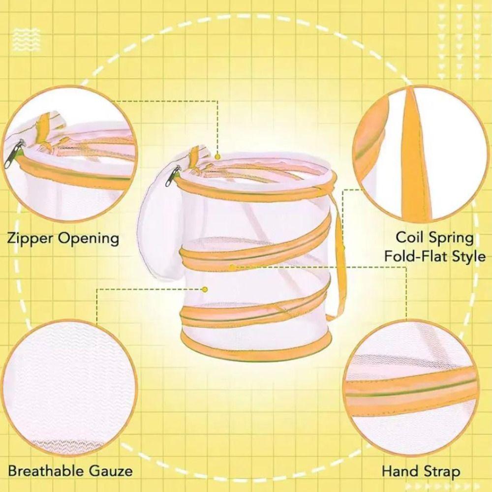 Foldable Butterfly Habitat Cage Collapsible Design Handheld Insect Cage Outdoor Use