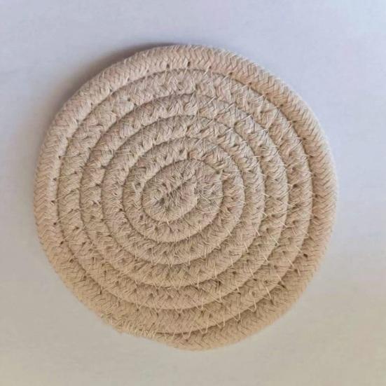 Yousheng 8Pcs Cotton Woven Coasters for Drinks, Absorbent Coasters Set with Holder, Wear-Resistant Insulating Heat-Resistant Coasters for Cups Teapots