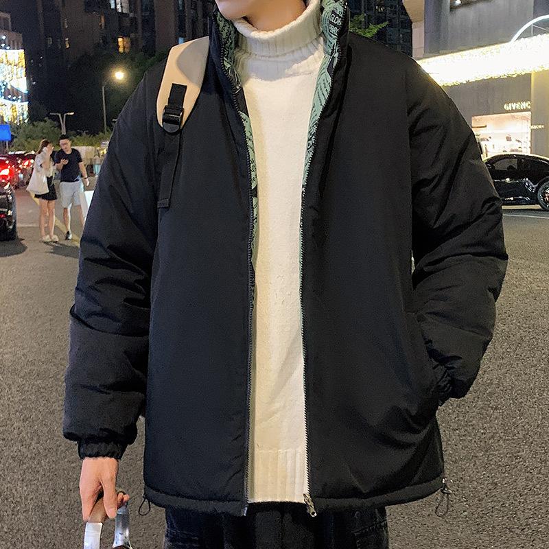 

Новую хлопковую одежду с подкладкой носят обеими сторонами, а хлопковая одежда с воротником-стойкой свободного кроя, универсальная для пар и повседневной носки. 3XL чёрный