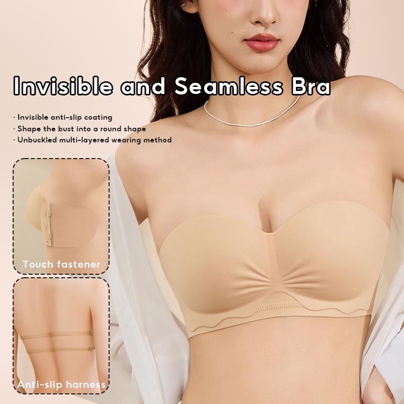 Seamless Strapless Bra Push Up Brassiere Sexy Backless 2 In 1 Bras Solid Color Invisible Bras Sexy Lingerie Female