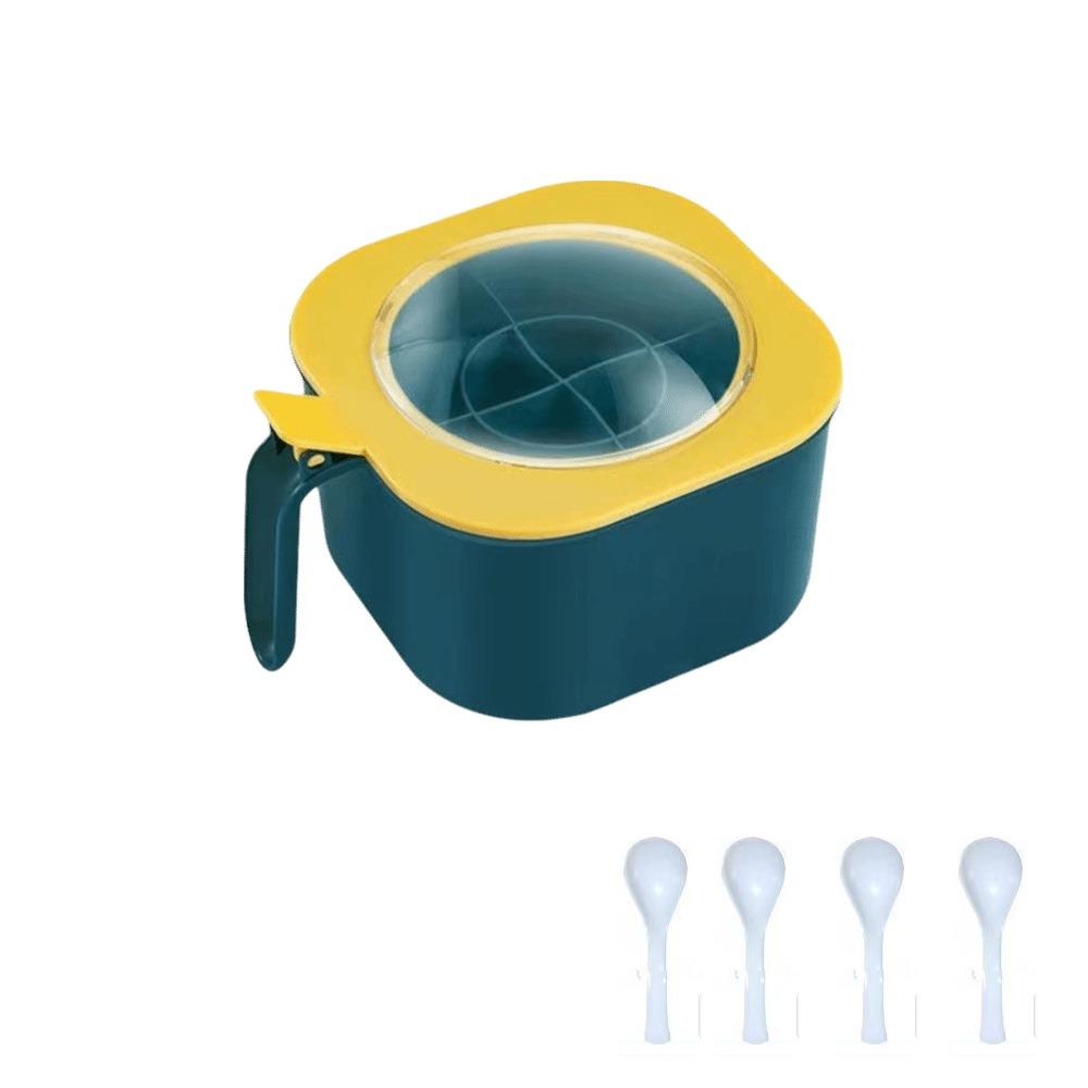 Leak-proof 4-In-1 Seasoning Box 4 Grids Seasoning Storage Box Home Kitchen жёлтый