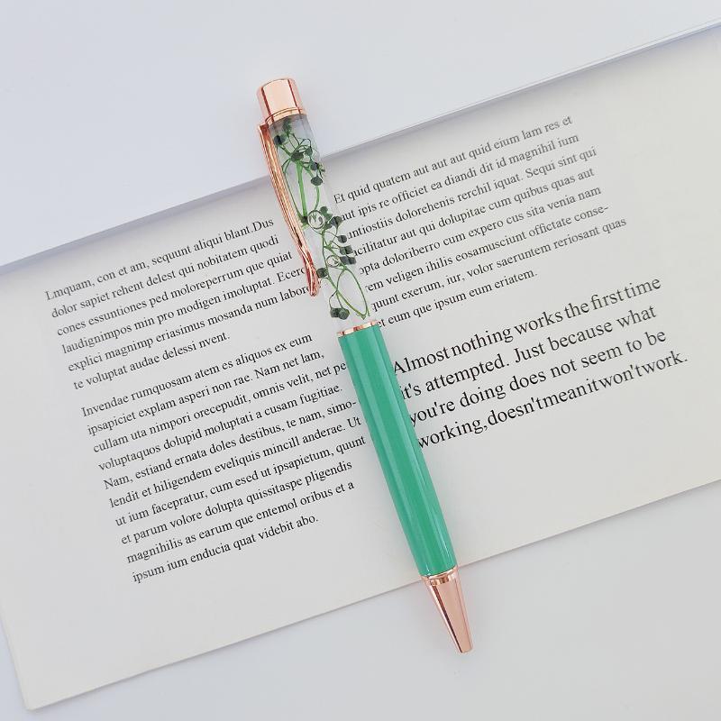 Dárkové pero Kreativní Malé Čerstvé Ručně vyráběné Pero se Sušenými Květinami Olejované Kovové Kuličkové Pero Maturitní Dárek Kancelářský Dárek Pro Studenta