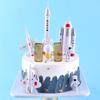 Boy Birthday Supplies Baby Shower Miniature Rocket Cake Toppers Space Shuttle Astronaut Figurine