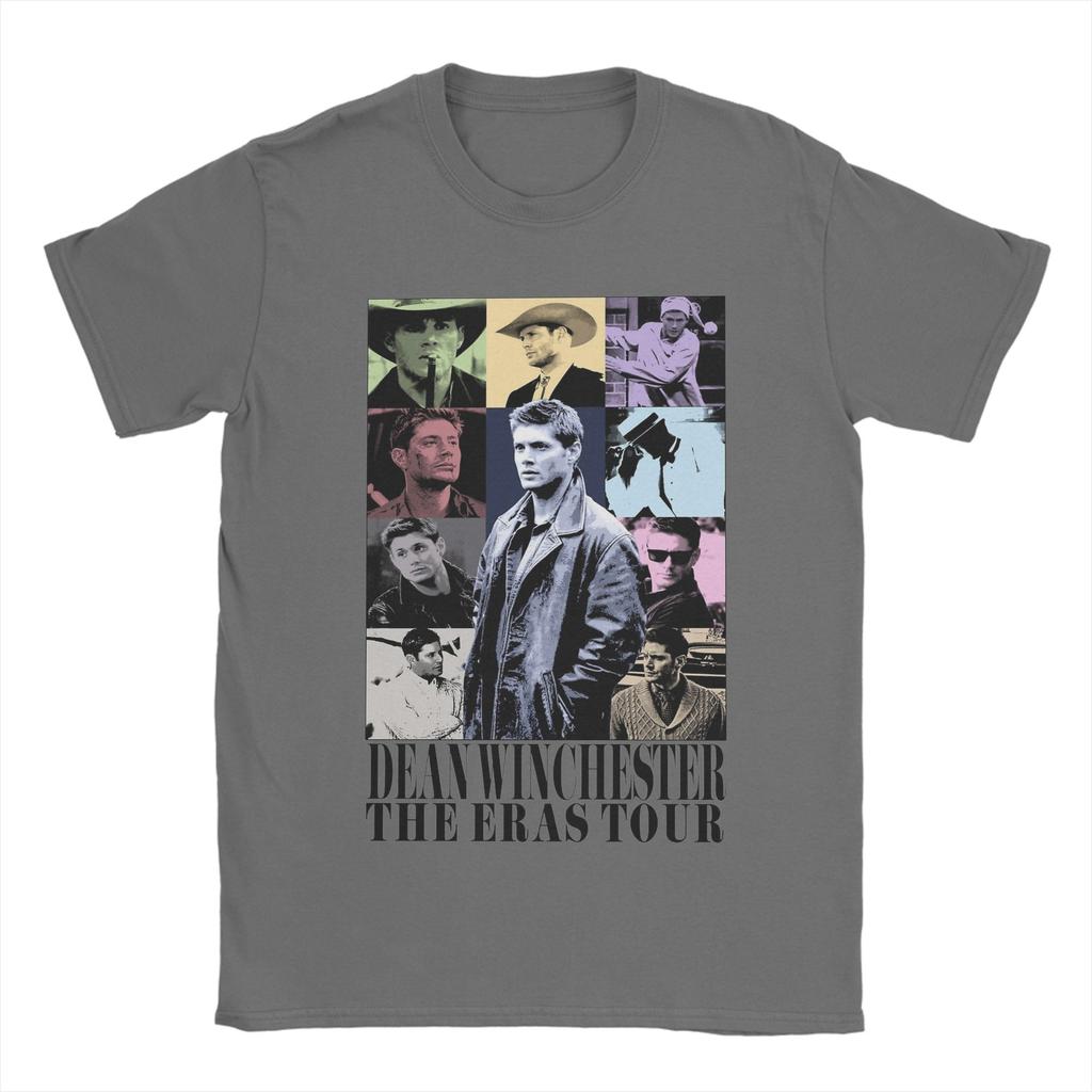 Vintage Dean Winchester Supernatural TShirt for Men Round Neck Pure Cotton T Shirts  Short Sleeve Tee Shirt Summer Tops