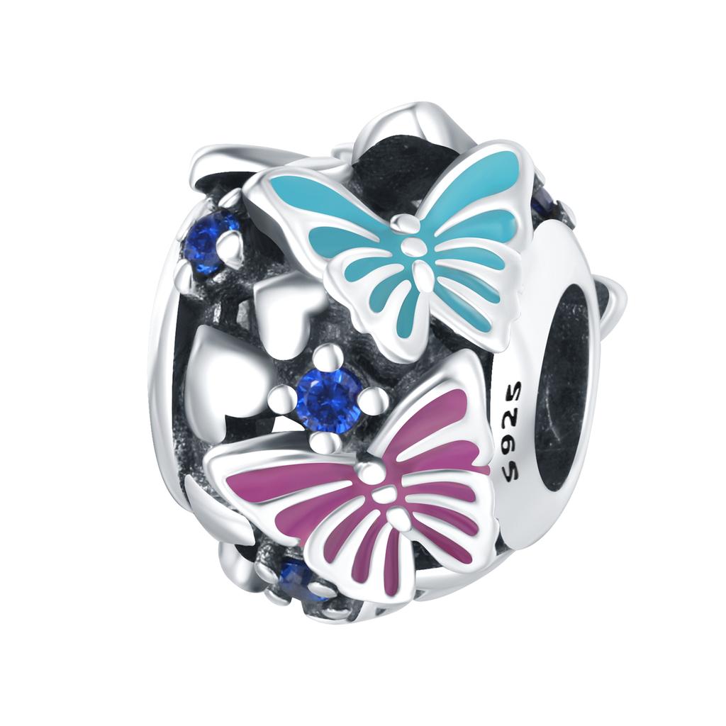 Genuine Copper Metal Beautiful Butterflies Bees Insects Charm Bead Components Pendant Bead Component Compatible With Bracelet High Quality Fine