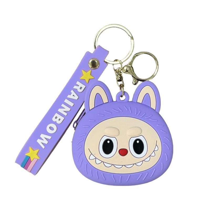 Cartoon Cute Labubu Coin Purse & Keychain Card Holder – Children's Gift & Earphone Bag