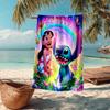 Custom Name Ultra-Soft Beach Towel with Stitch Theme,Ideal for Pool - Camping, Diving - Perfect Travel Essential, Vibrant Beach Towel.