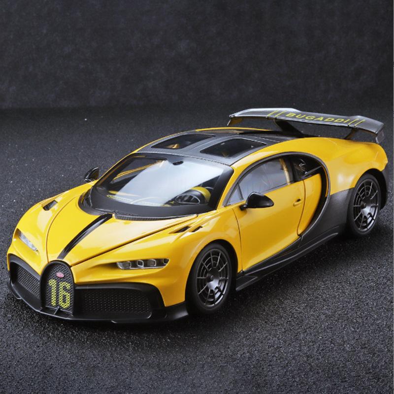 1/18 Bugatti Chiron PUR SPORT Alloy Sports Model Diecasts Metal Racing Super Car Model Simulation Sound and Light Kids Toys Gift