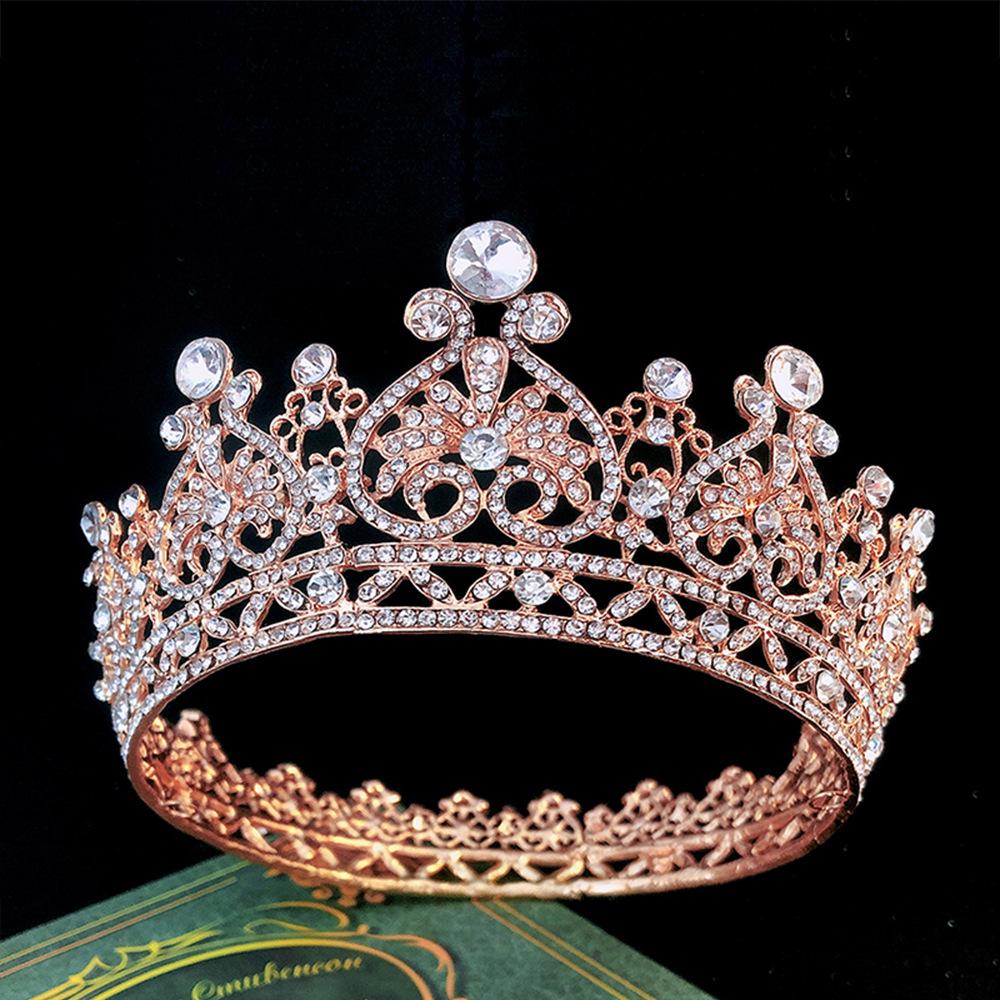 

Барочная Сплавная Свадебная Круглая Корона Тиара Вечеринка по Случаю Дня Рождения Выступление Ретро Корона
