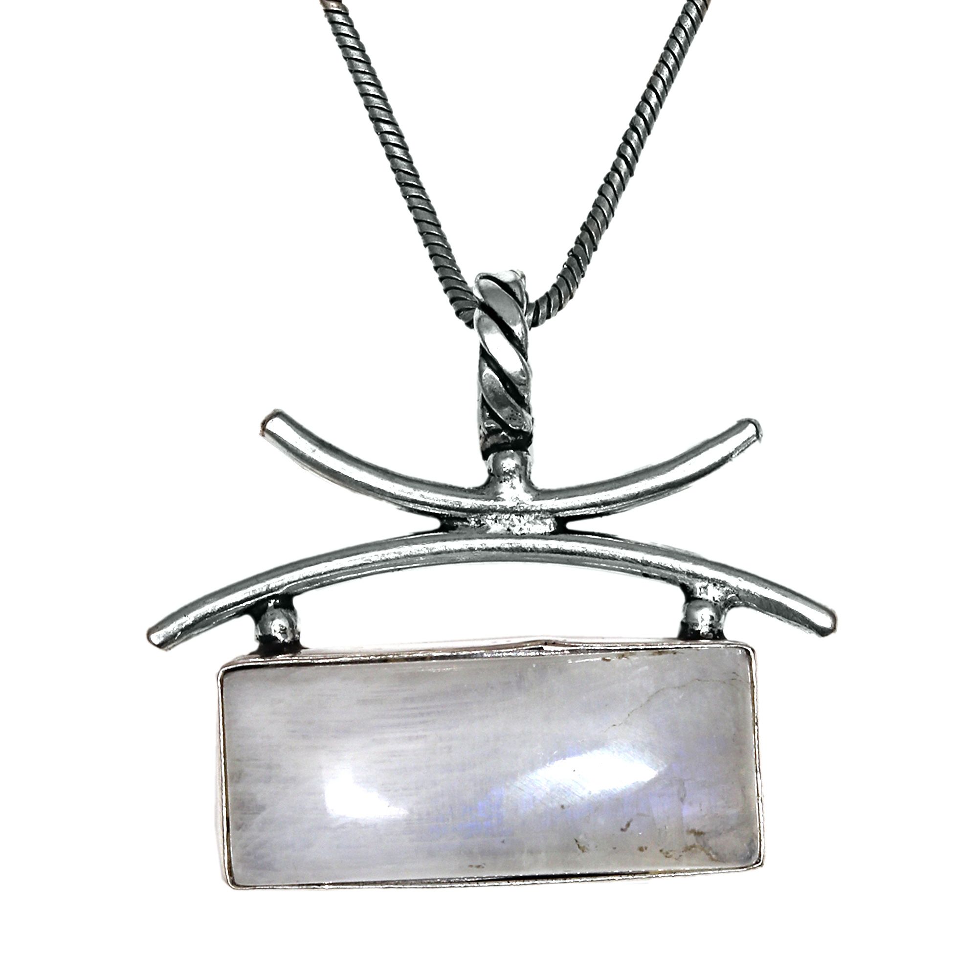 

Moonstone Gemstone Handmade Women s Unisex Silver Jewelry Pendant 1.5