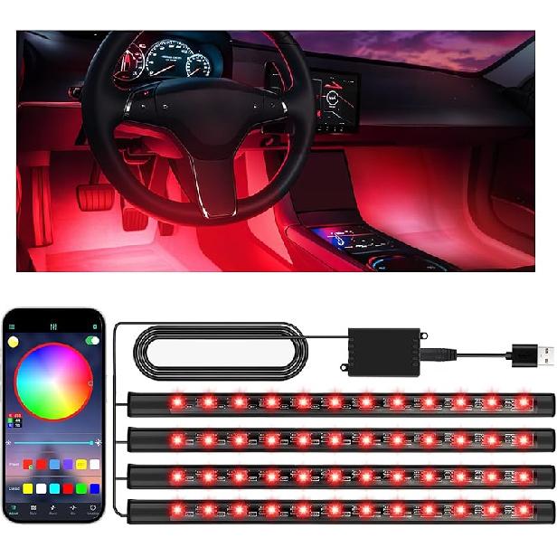 LED Lights Interior For Car Accessories, Christmas Stocking Stuffers For Men Teen Girls Boys, White Elephant Gifts For Adults, For Men Women, APP