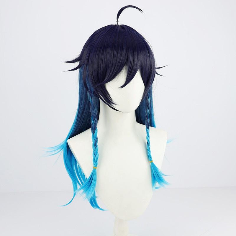 Female Venti Wig Game Genshin Impact Cosplay 65cm Long Heat Resistant Synthetic Hair Halloween Party Woman Girl Wigs + Wig Cap