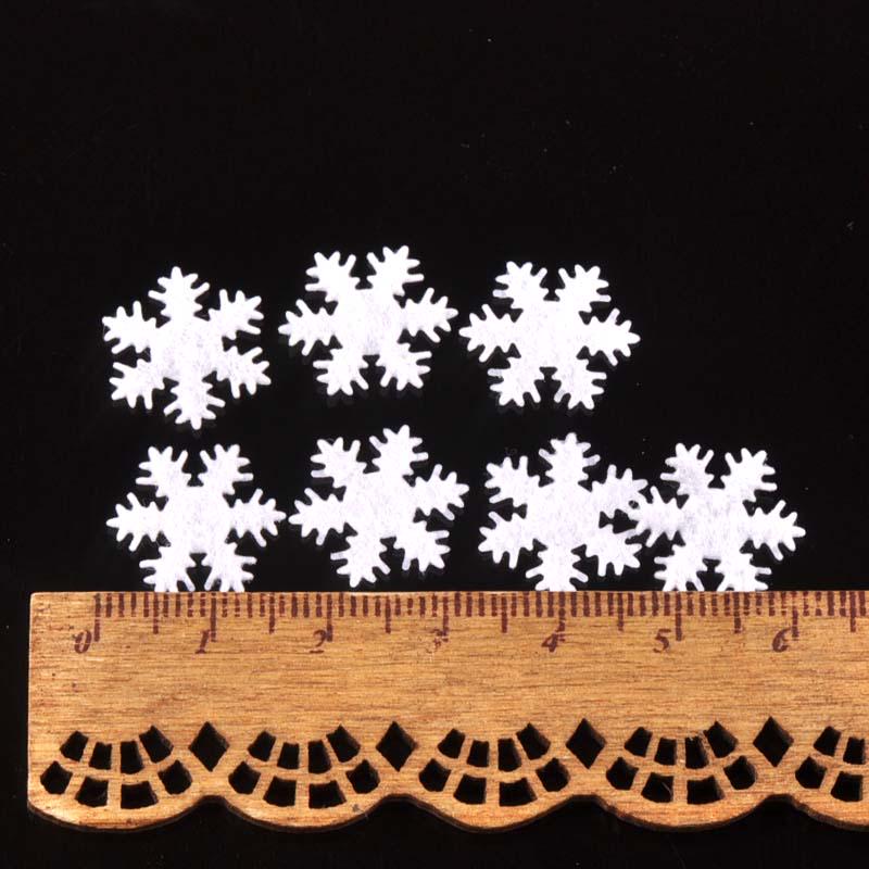 Mini Non-Woven Snowflake Christmas Decor with Silk Flower - No Back Adhesive