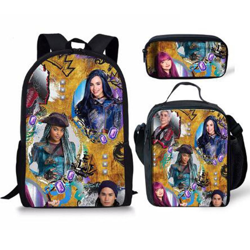 Descendants Laptop Backpack Set With Large Capacity For Students And Daily Use