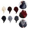 Solid Color Wool Blend Triangular Stole With Leather Clasp Warm Soft Scarf Wrap For Women Lady Winter Autumn Accessory