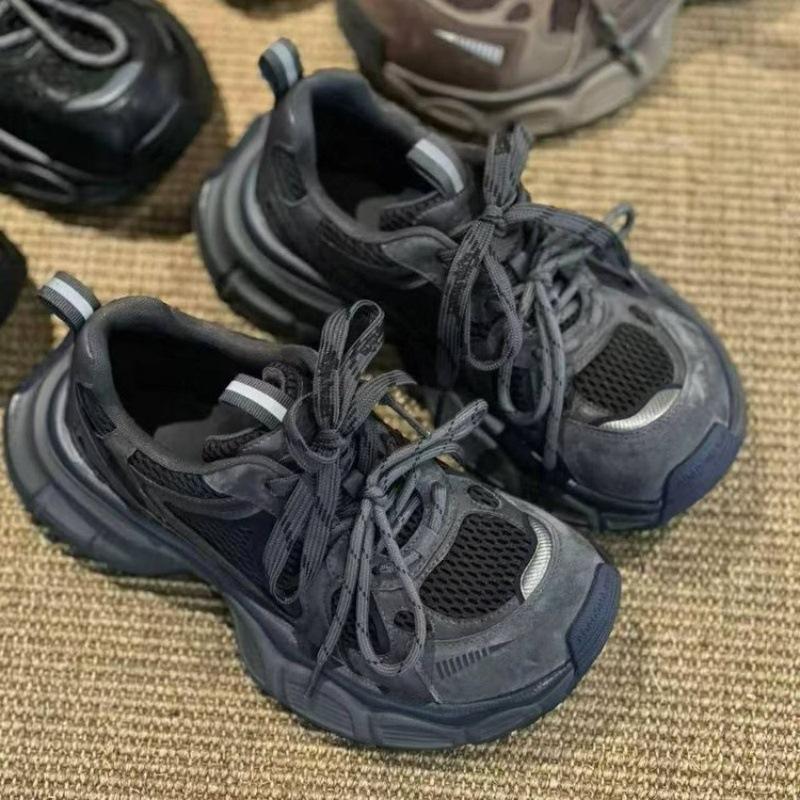 

Женские кроссовки на толстой подошве с сеткой, на платформе, осень 2025, новинка с европейской станции, дышащие, повседневные, нишевые, ретро-кроссовки 40 серо голубой