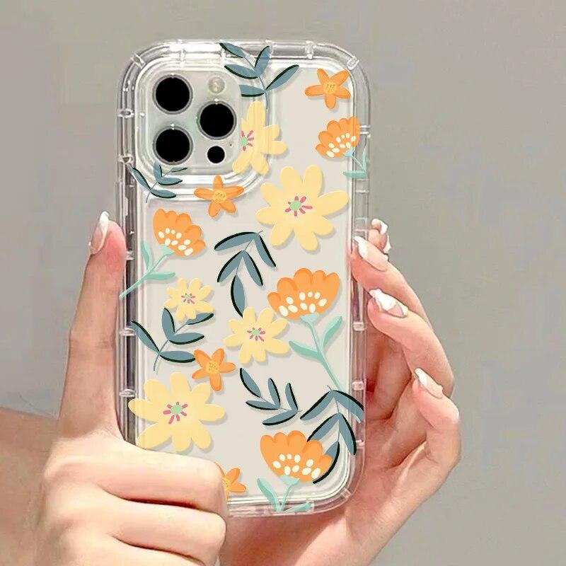 Beautiful Flower Phone Case For iPhone 13 Cases iPhone 11 14 13 Pro Max XR 12 Pro XS Max 7 8 14 Plus SE2 SE3 X Shockproof Cover