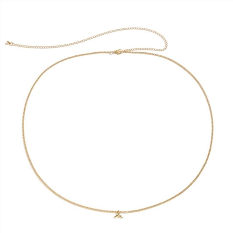 

Сексуальная однослойная металлическая цепочка с геометрическим рисунком золотистый