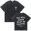 Gewaschenes Vintage Christian Jesus Grafik T-Shirt für Herren Hohe Qualität Baumwolle T-Shirts Herren Hip Hop Gothic Oversized T-Shirt Streetwear